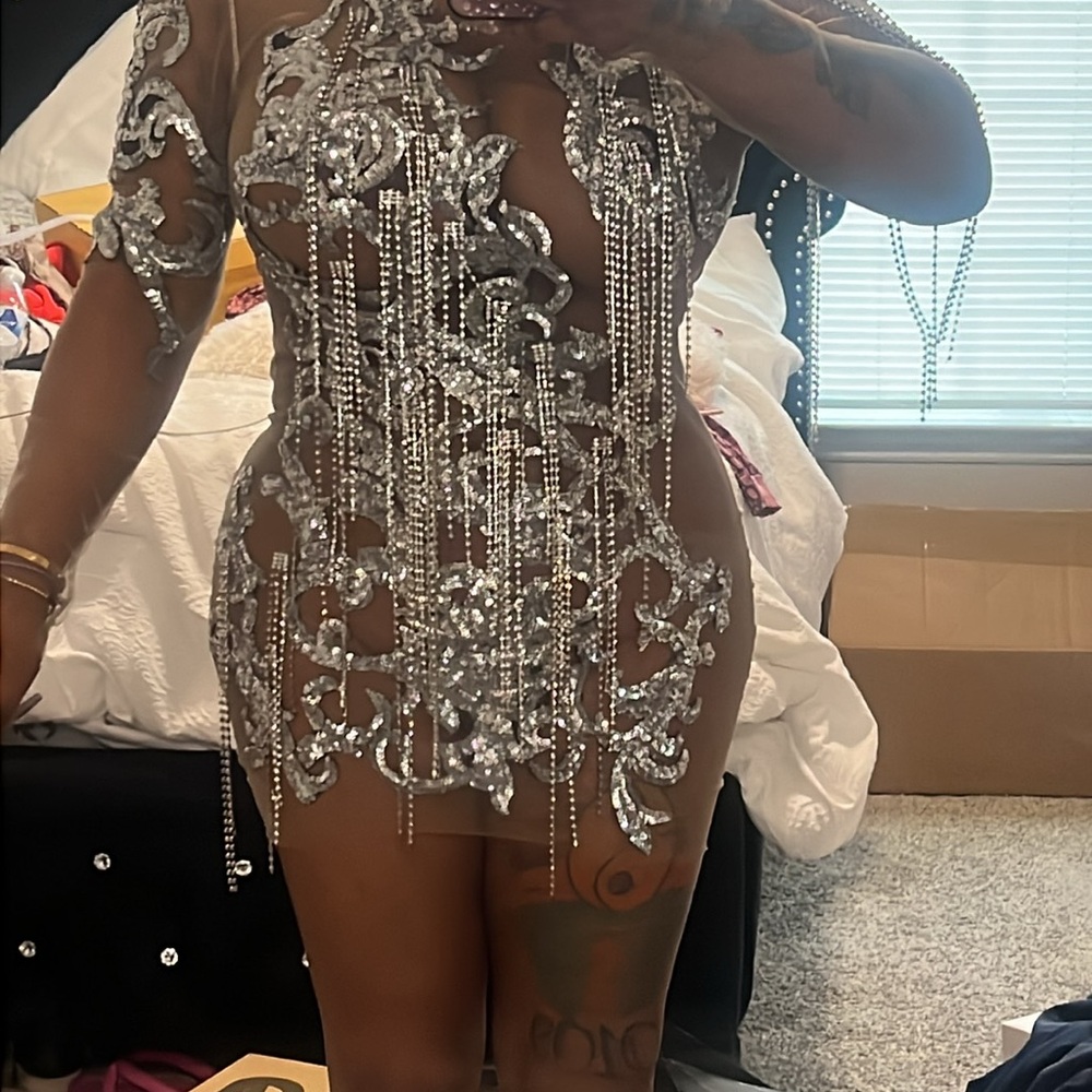 Custom made diamond bday dress